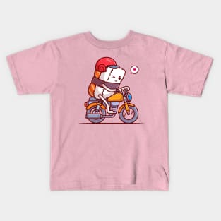 Cute Sushi Riding Motorbike Cartoon Kids T-Shirt